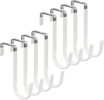 8 Pack Over The Door Hooks, Door Hangers Hooks with Rubber Prevent Scratches