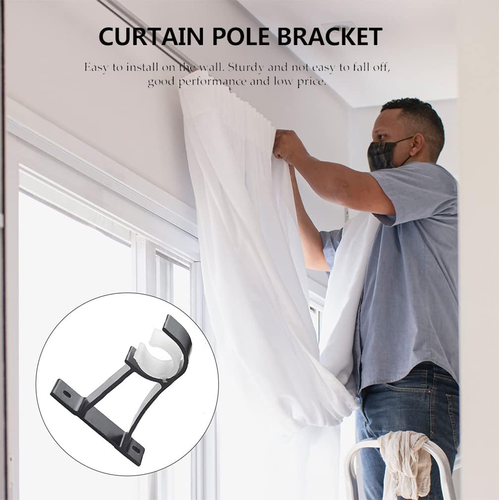 4 Pack Curtain Rod Brackets,Drapery Rod Aluminum Alloy Heavy Duty,Curtain Rod - Image 7