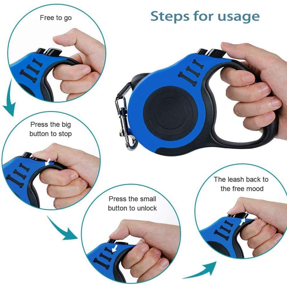 Retractable Dog Leash, 5M/16 Ft Dog Walking Leash for Small to Large Dogs - Image 3