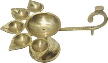Panch Diya Brass Jyot Diya Brass Aarti Deepam Golden Deepak Pooja Dia Brass