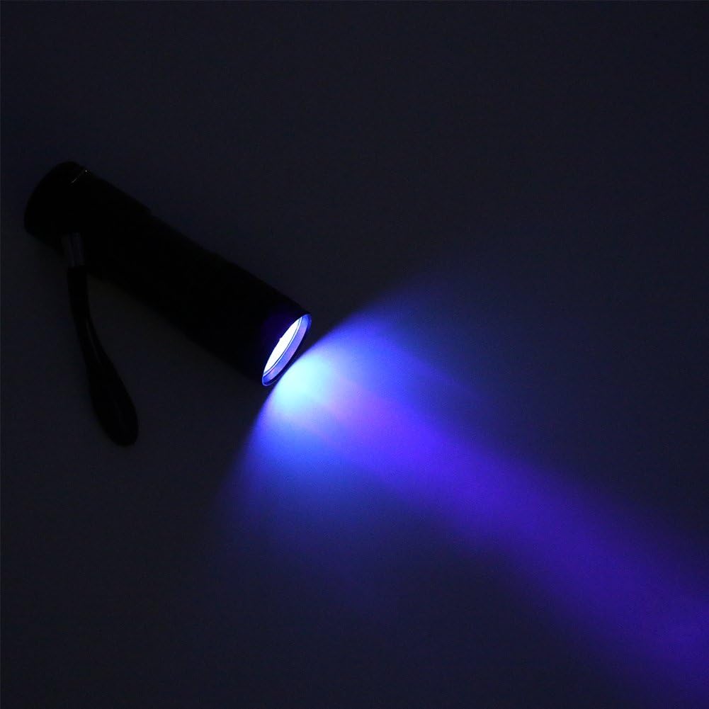 395nm Blacklight UV Flashlights, Portable 9 LED Black Light Ultraviolet Lamp - Image 6