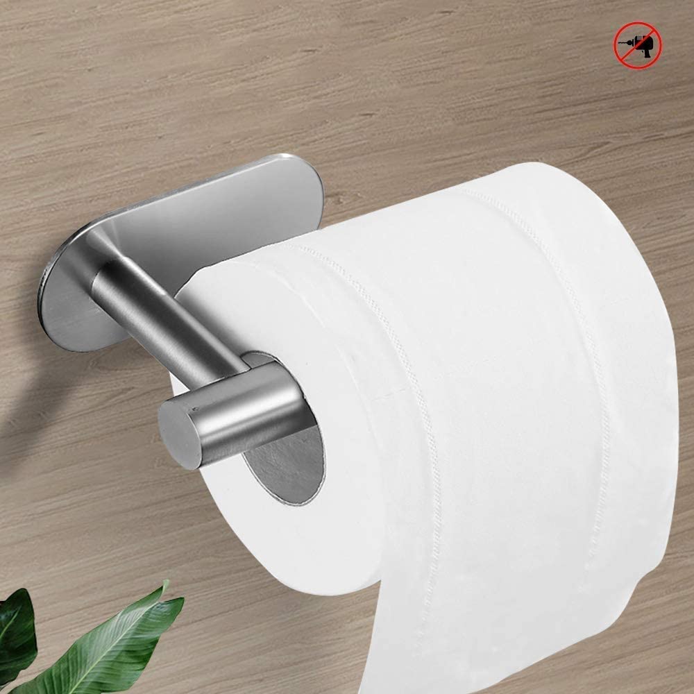 Toilet Paper Holder Self Adhesive, Kitchen Washroom Adhesive Toilet Tissue Roll - Image 9