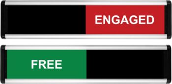 Free/Engaged Sliding Door Sign - Green/Red Edition - 214 x 60mm 214 x 60mm Green
