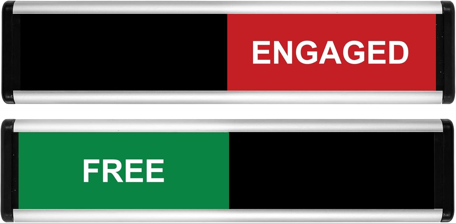 Free/Engaged Sliding Door Sign - Green/Red Edition - 214 x 60mm 214 x 60mm Green