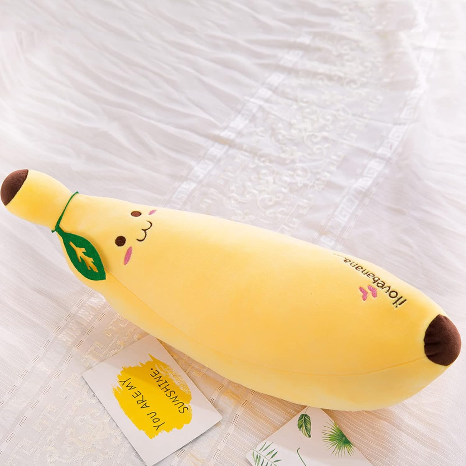 19.7Inch Soft Stuffed Banana Plush Pillow, Plushie Banana Hugging Pillow - Image 4