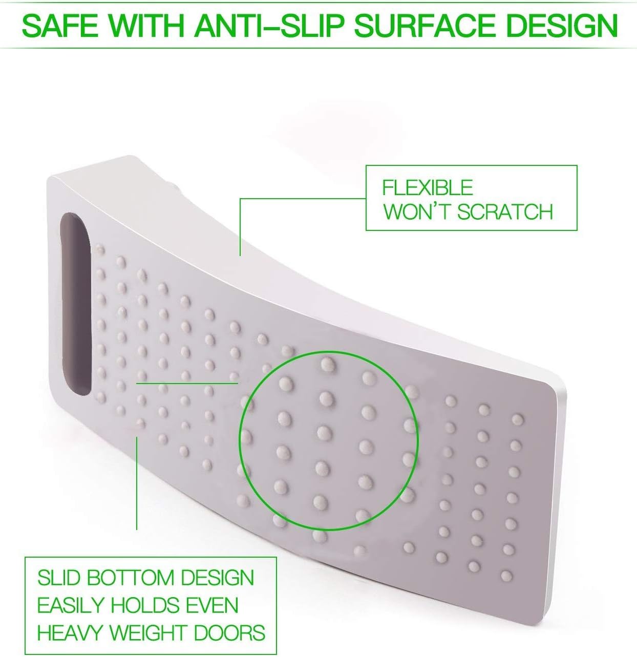 Rubber Door Stoppers 6 Pack, Heavy Duty No-Slip Adjustable Height and Stackable - Image 3