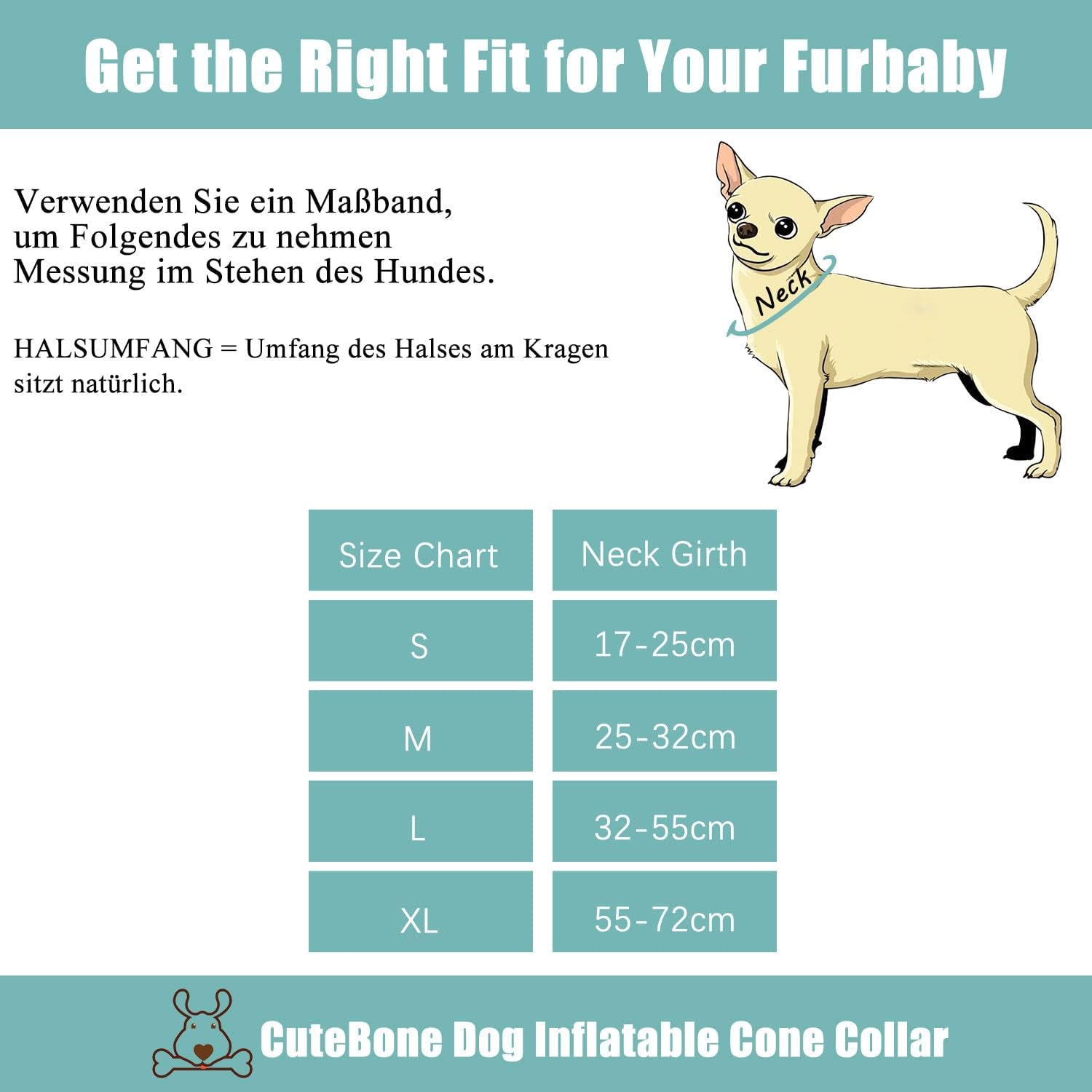 Inflatable Soft Dog Cone with Removable Fleece Covers for Small/Medium/Large - Image 5