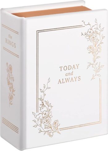 Wedding Ring Book Box, One Size, White