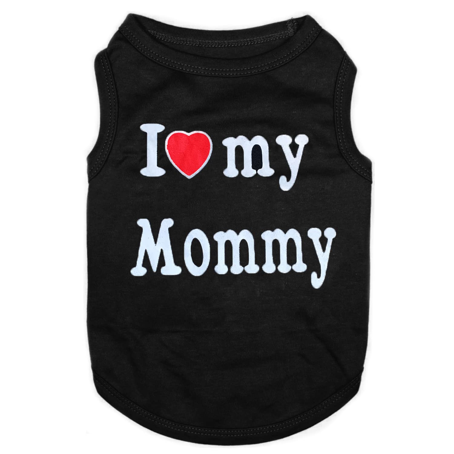 2 PCS I Love My Mommy/Daddy Pattern Dog T-Shirts Clothes Dog Shirts - Image 3