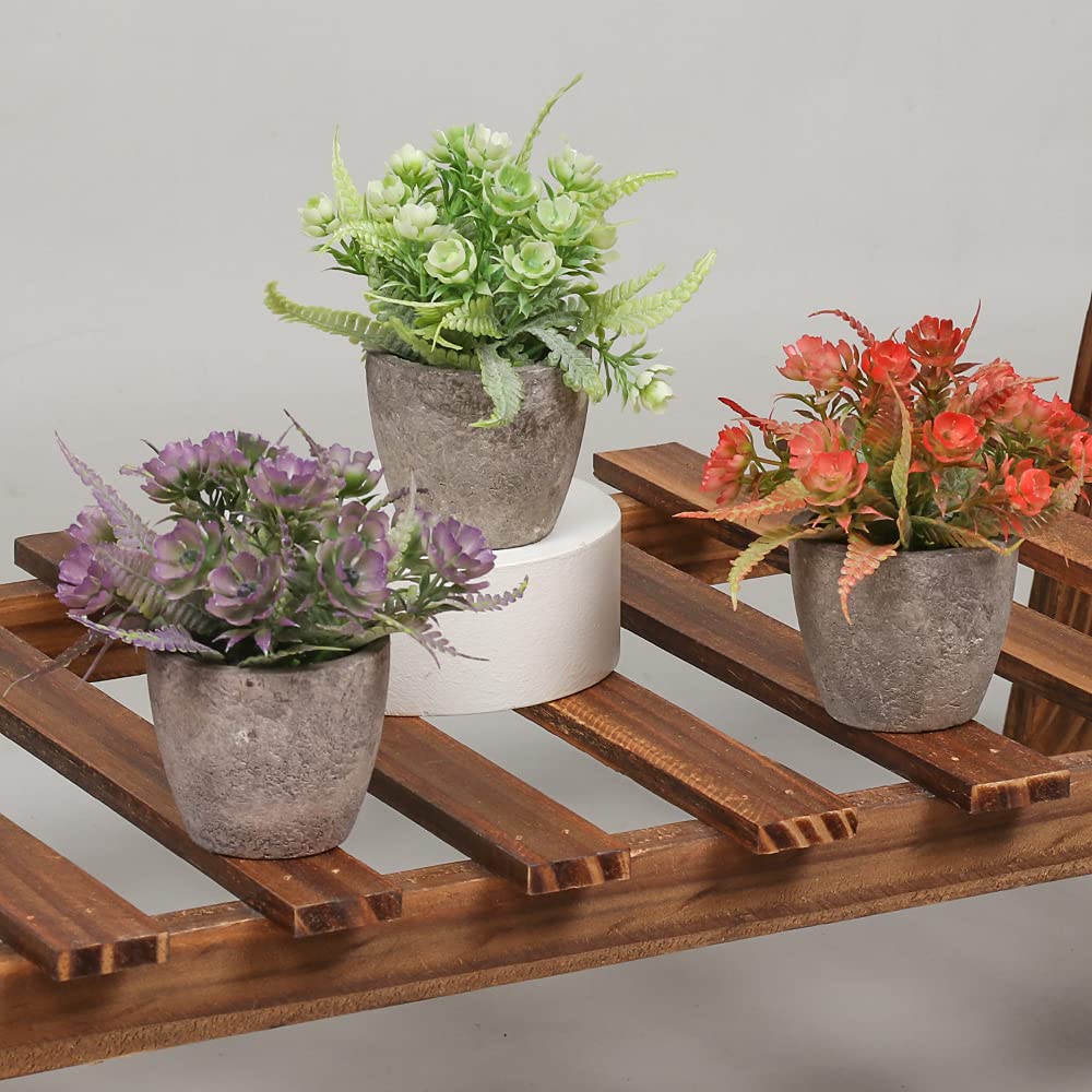 Mini Artificial Plants Potted 6 Pcs, Fake Potted Green Flower - Image 6
