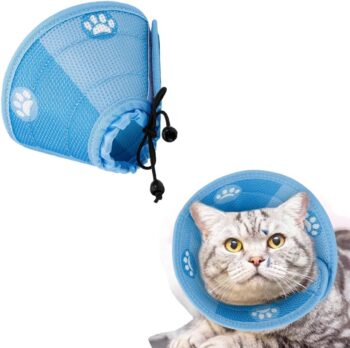 Cat Recovery Collar, Protective Adjustable Pet Cone Collar for After Surgery