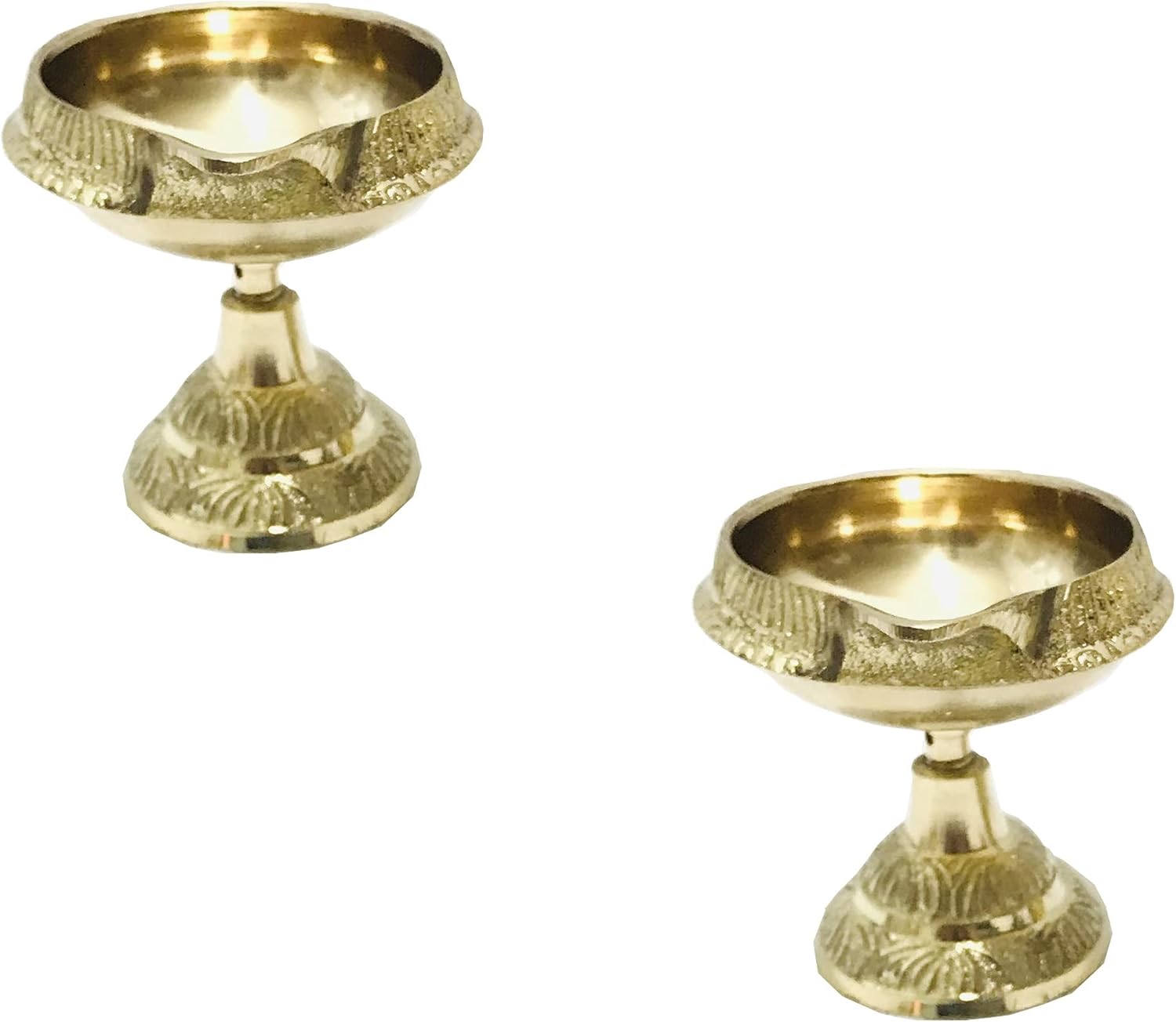 Kuber Brass Diya Golden Diya Pooja Dia with Stand Base Brass Diwali Puja Diwali - Image 2