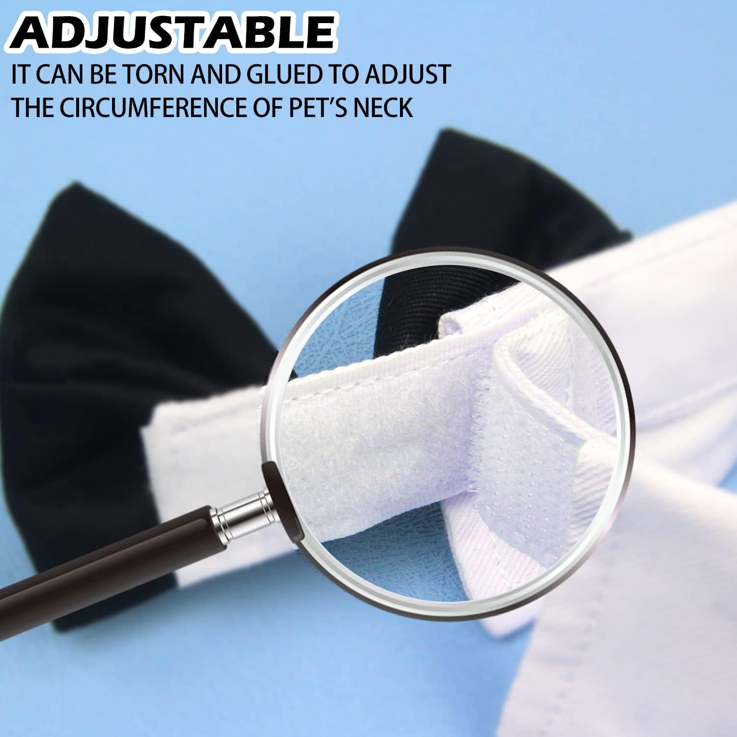 Bow Tie Pets Dog Cat Adjustable Formal Collar Neck Tie Tuxedo (Black-S) - Image 4