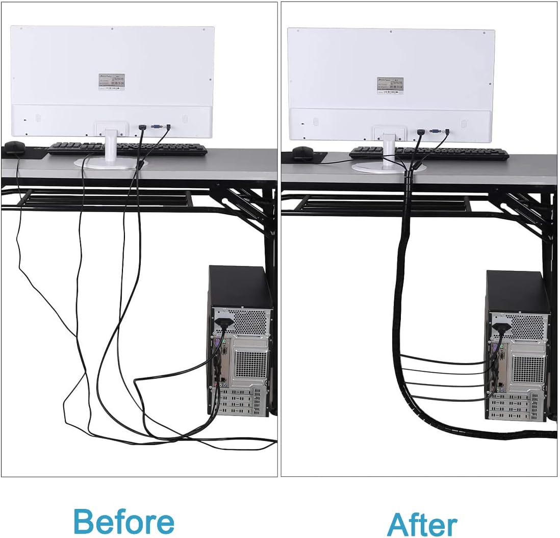 Cable Sleeve Easy Wrap,Cable Management Sleeve,Under Desk Cord Organizer - Image 4