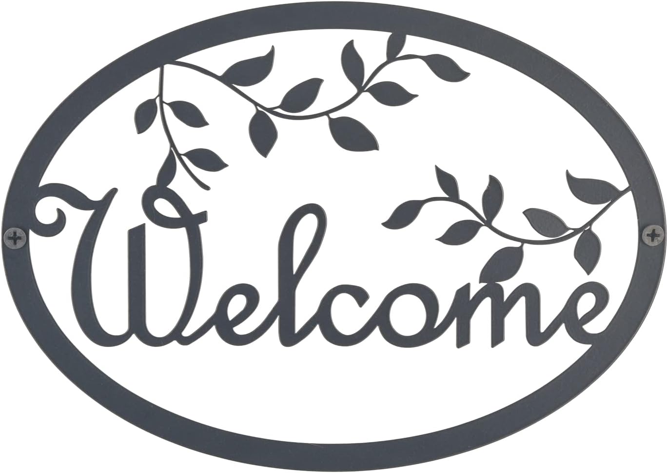 Metal Welcome Sign for Front Door - Black Wall Decor - Indoor Outdoor Home Decor