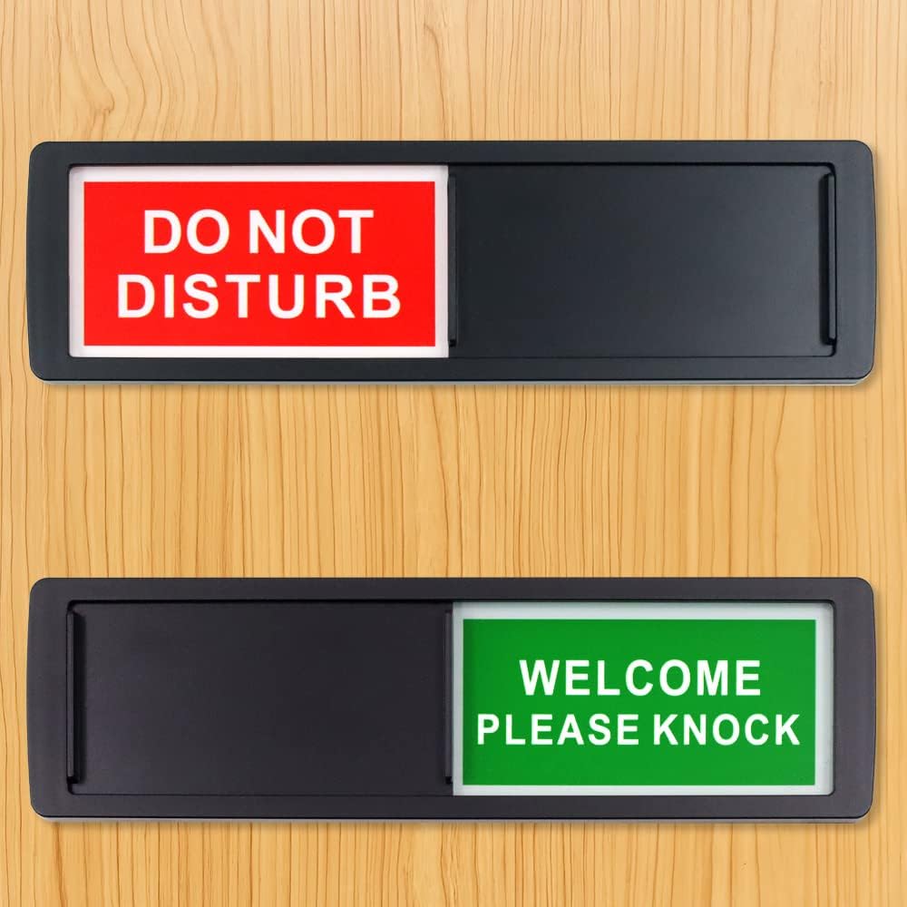 2 Pieces Privacy Sign, Do Not Disturb Welcome Sign, Please Knock Sign, 7 x 2"