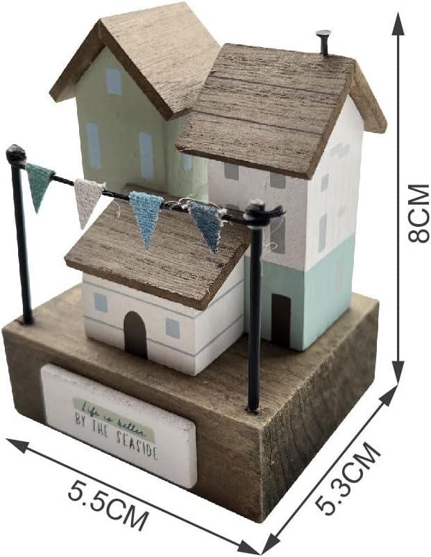 "Oh I Do Like to Be Beside the Seaside" Beach Hut Sculpture on Square Base, 5.5 - Image 2