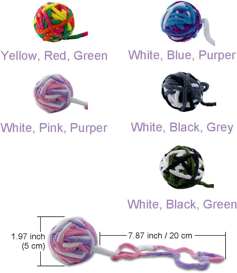 Cat Toy Balls - 5 PCS Colorful Yarn Cat Balls Built-in Bell Cat Toys Interactive - Image 5