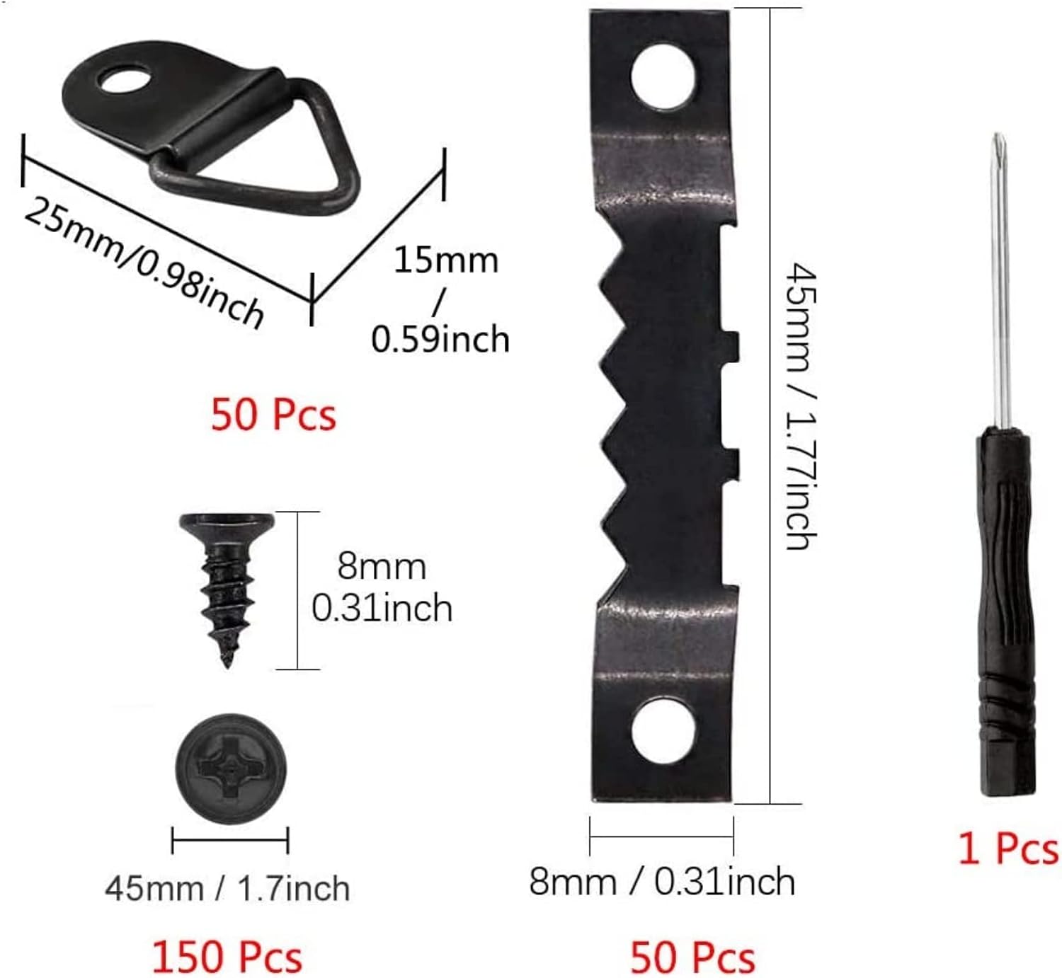Picture Hanger and Hook Set - 251 Pieces of Frame Hanging Hardware, Sawtooth - Image 2