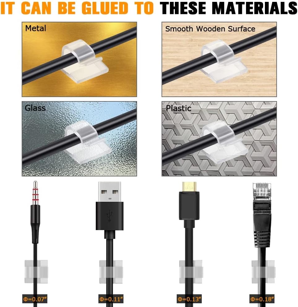 50 Packs Wire Clips Adhesive Cable Clips Cable Holder Wire Management - Image 4