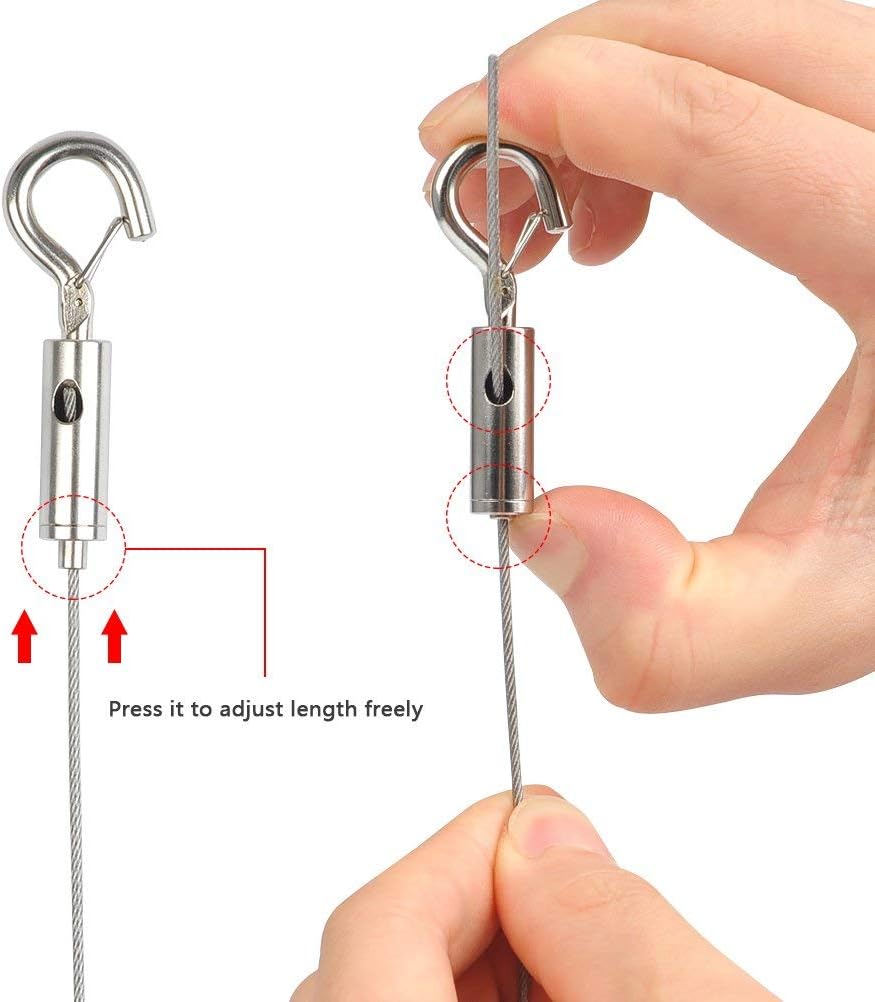 2PCS Adjustable Picture Hanging Wire Kit 2m x 1.5mm Heavy Duty Mirror Hanging - Image 2