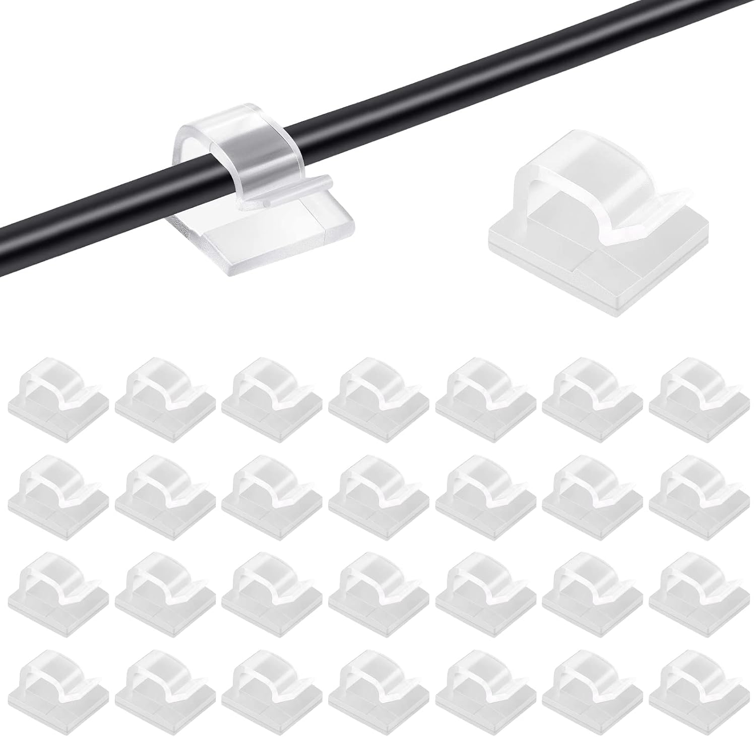 50 Packs Wire Clips Adhesive Cable Clips Cable Holder Wire Management