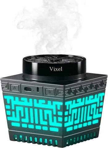 Rechargeable Incense Burner with 16 Colorful Lights Remote Control and Auto-Stop