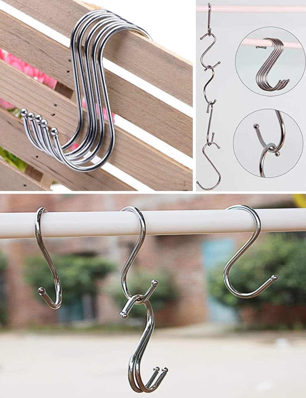 Stainless Steel S Shaped Hooks Hangers, Heavy Duty S Hooks, 20PCS Multipurpose - Image 8