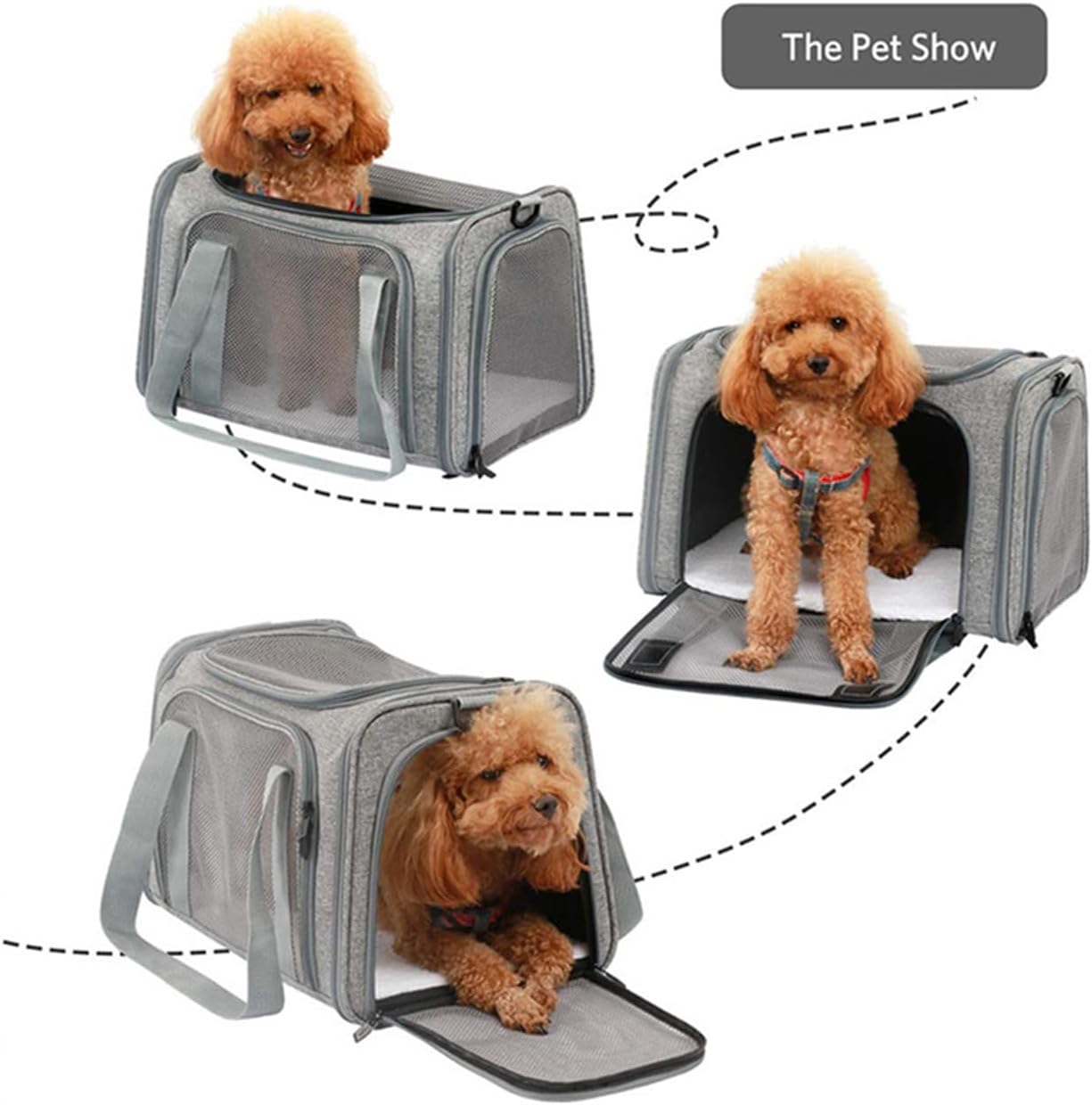 Cat Carrier Dog Carrier Pet Carrier Portable Dog/Cat Carrier Bag with Mesh - Image 6