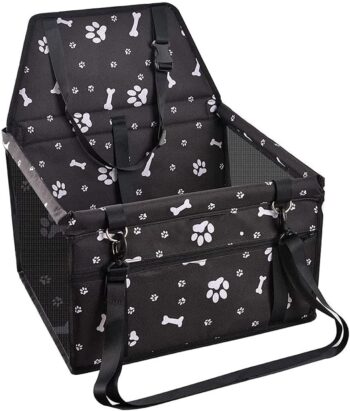 Dog Car Booster Seat Travel Carrier Cage, Oxford Breathable Folding Soft