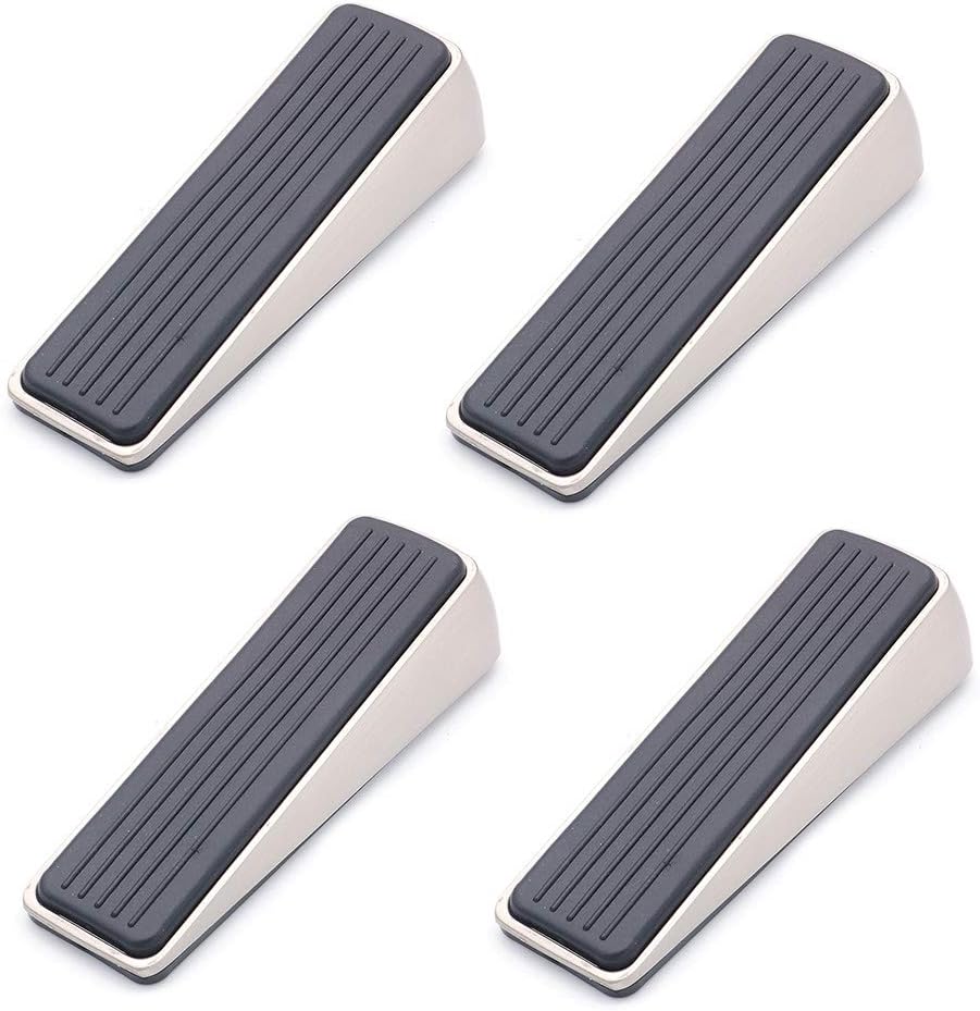 Set of 4 Door Stop, Mounting Free, Zinc Alloy Made, Door Buffers with Rubber