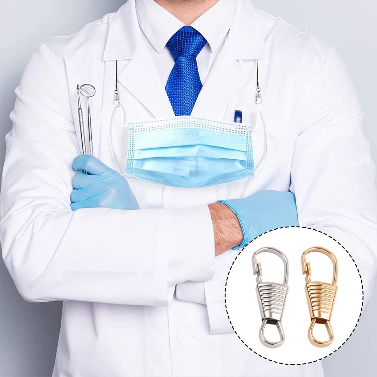 Spring Hooks, 100 PCS Gold & Silver Metal Lanyard Hooks Snap for ID Card, Key - Image 6
