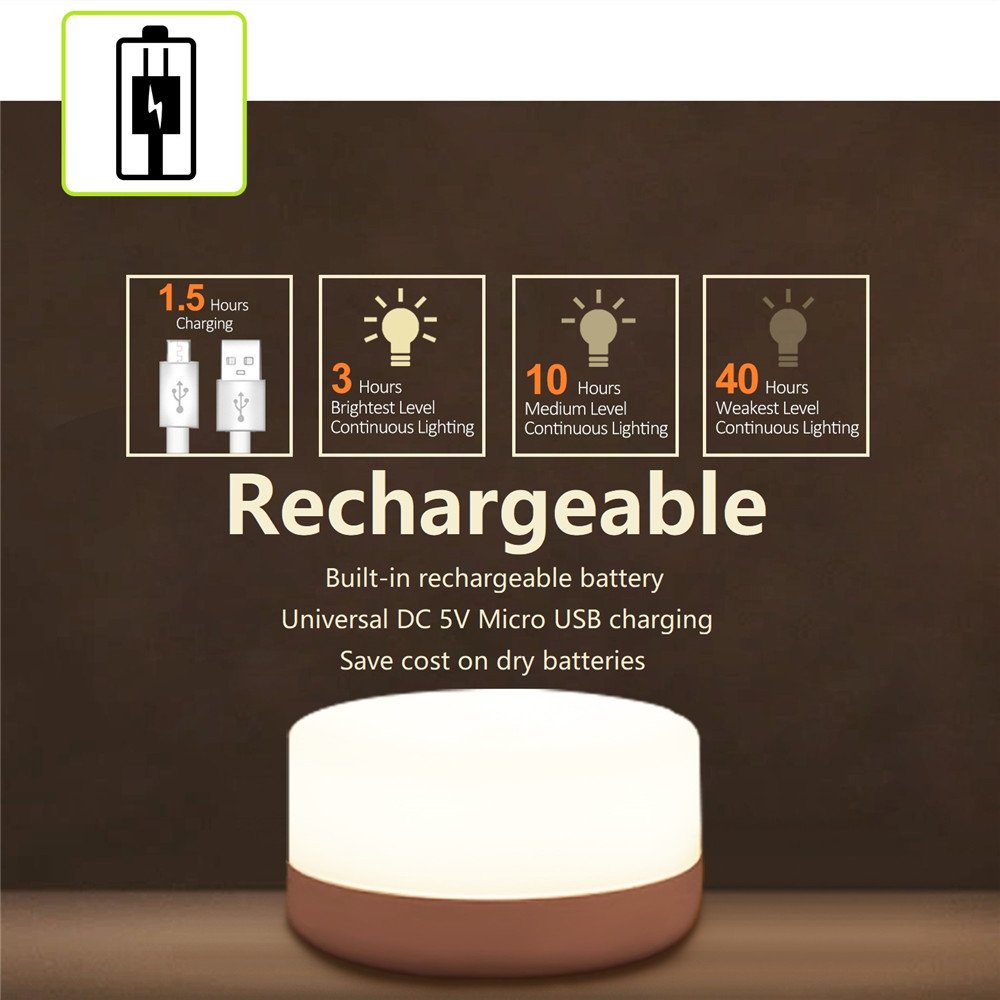 Baby Night Light, Rechargeable Mini Touch Light, Wireless LED Night Lights - Image 5