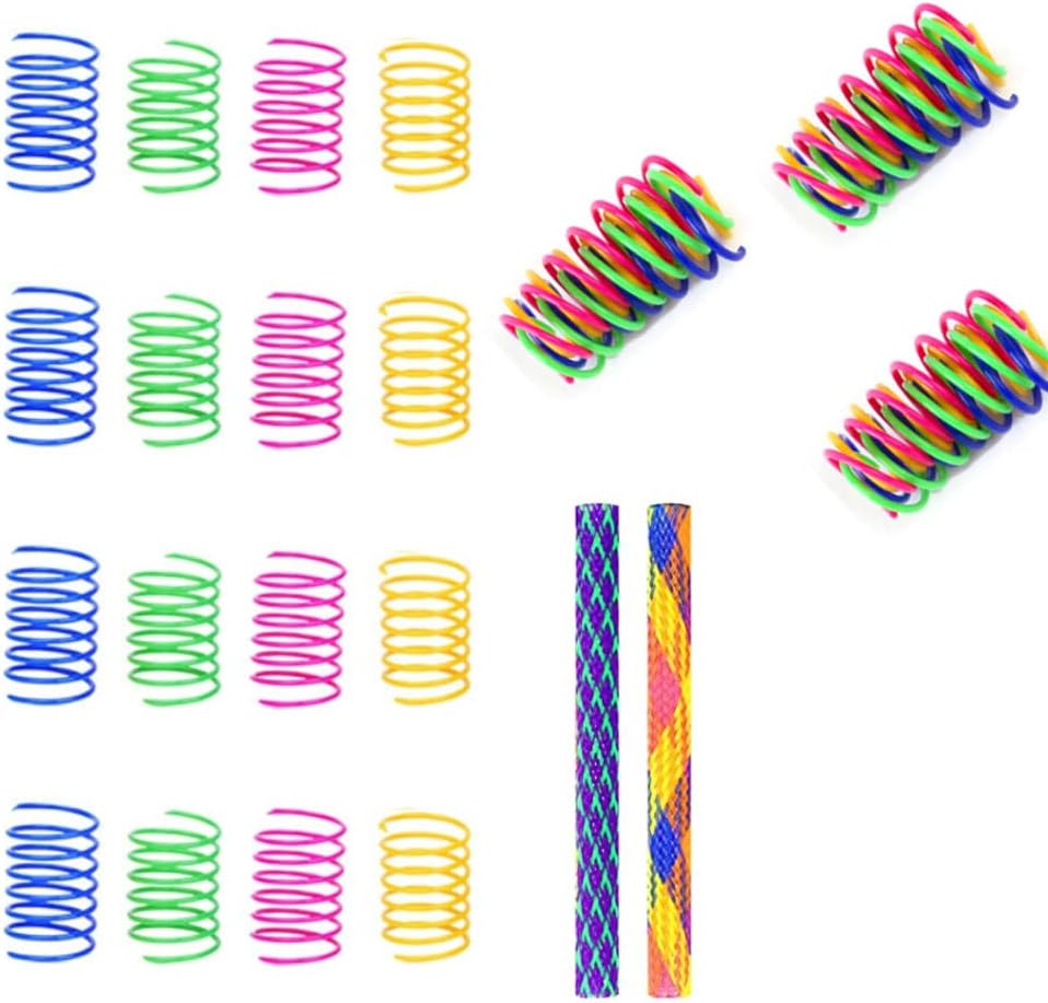 Plastic Colorful Cat Spring Toys, Interactive Cat Toy Cat Coils Spring Pet Toys