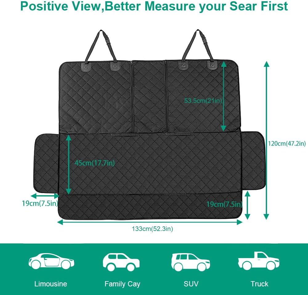 Dog Car Seat Cover for Back Seat Cover for Kids,Non Stick Fur Rear Seat - Image 2
