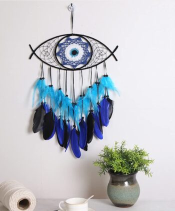 Handcraft Dream Catcher with Wooden Beads, Large Evil Eye Dream Catcher