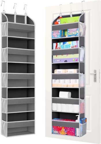 1 Pack Over The Door Storage Organizer with 5 Pockets 10 Mesh Side Pockets