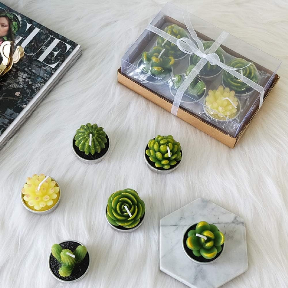 Cactus Candles Tealight Smokeless Handmade Cute Mini Plants Gift Set Plant 12 - Image 2