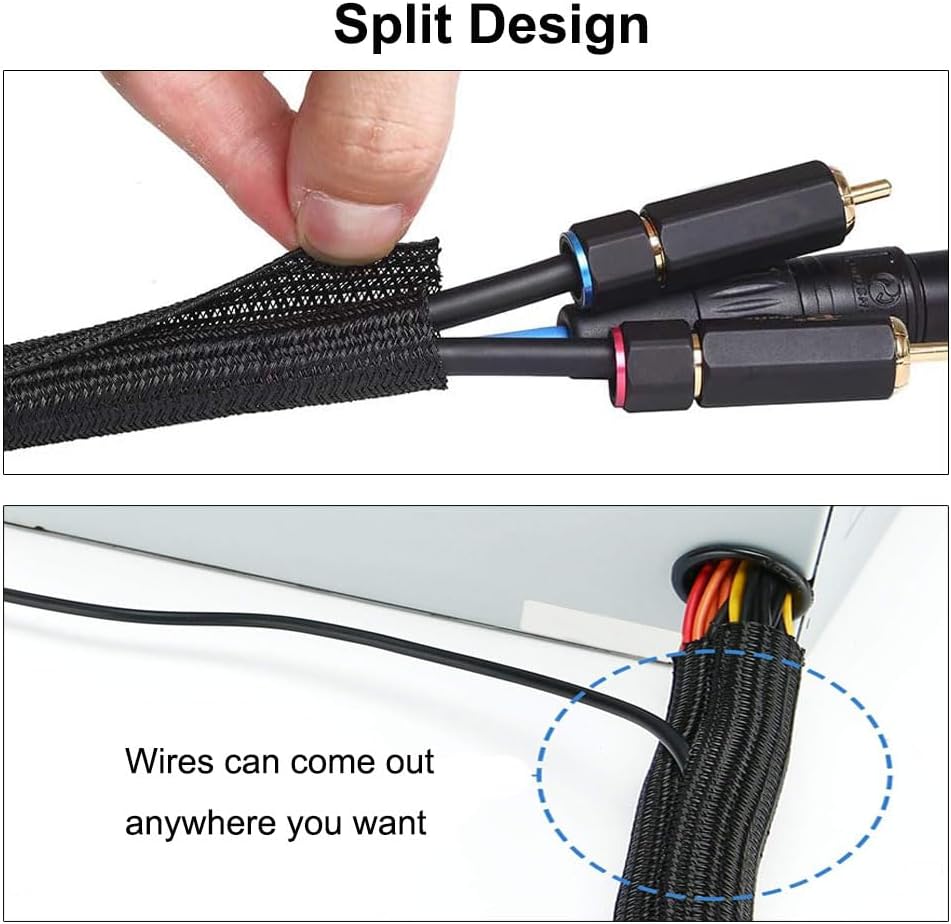 Cable Sleeve 3M, 13mm Cord Protector Wire Loom Tubing Cable Sleeve Split - Image 3