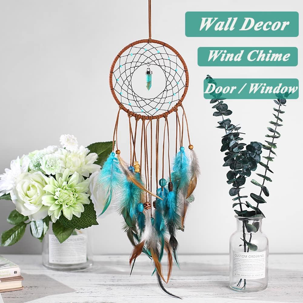 Dream Catcher for Girls Kids Blue Black Brown Feather Handmade Dream Catchers - Image 5