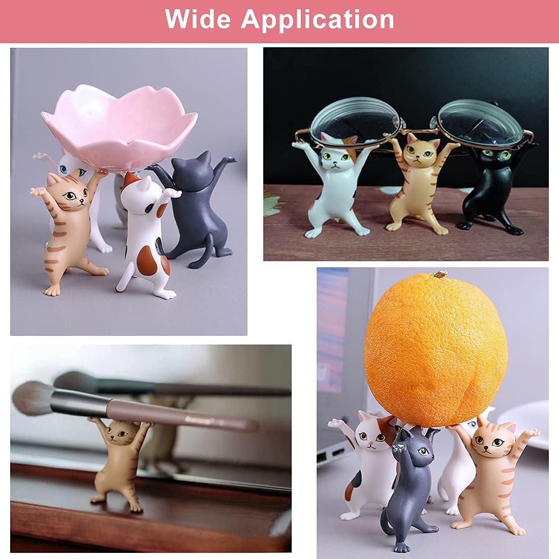 5-PCS Funny Cat Pen Holder Dance Cat Figure Cat Headphone Cat Stand for Kids - Image 4