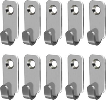 10pcs Heavy Duty Hanger 304 Stainless Steel Wall Mounted Mini J Hook for Mirror