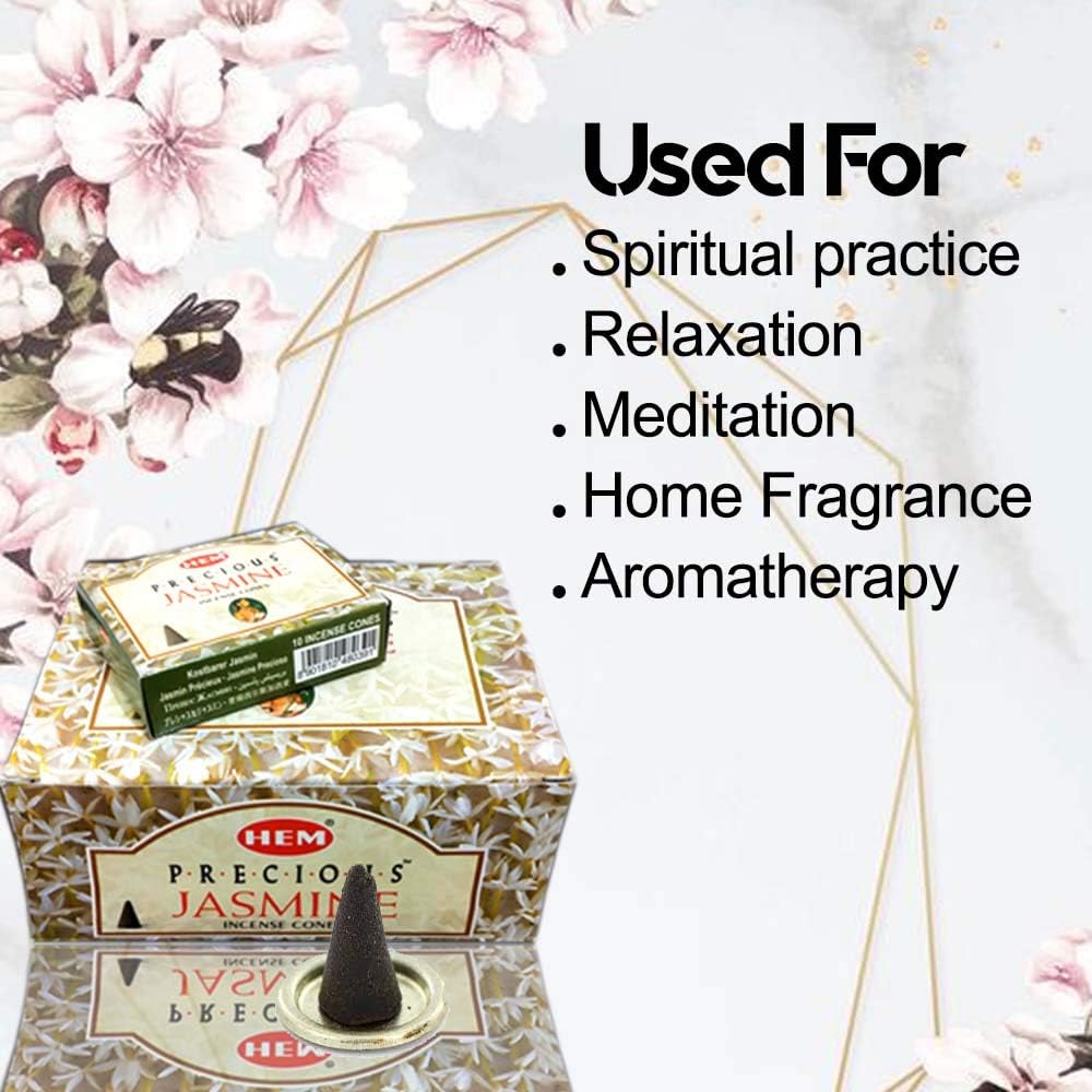Precious Jasmine - Case of 12 Boxes, 10 Cones Each - Incense From India - Image 2