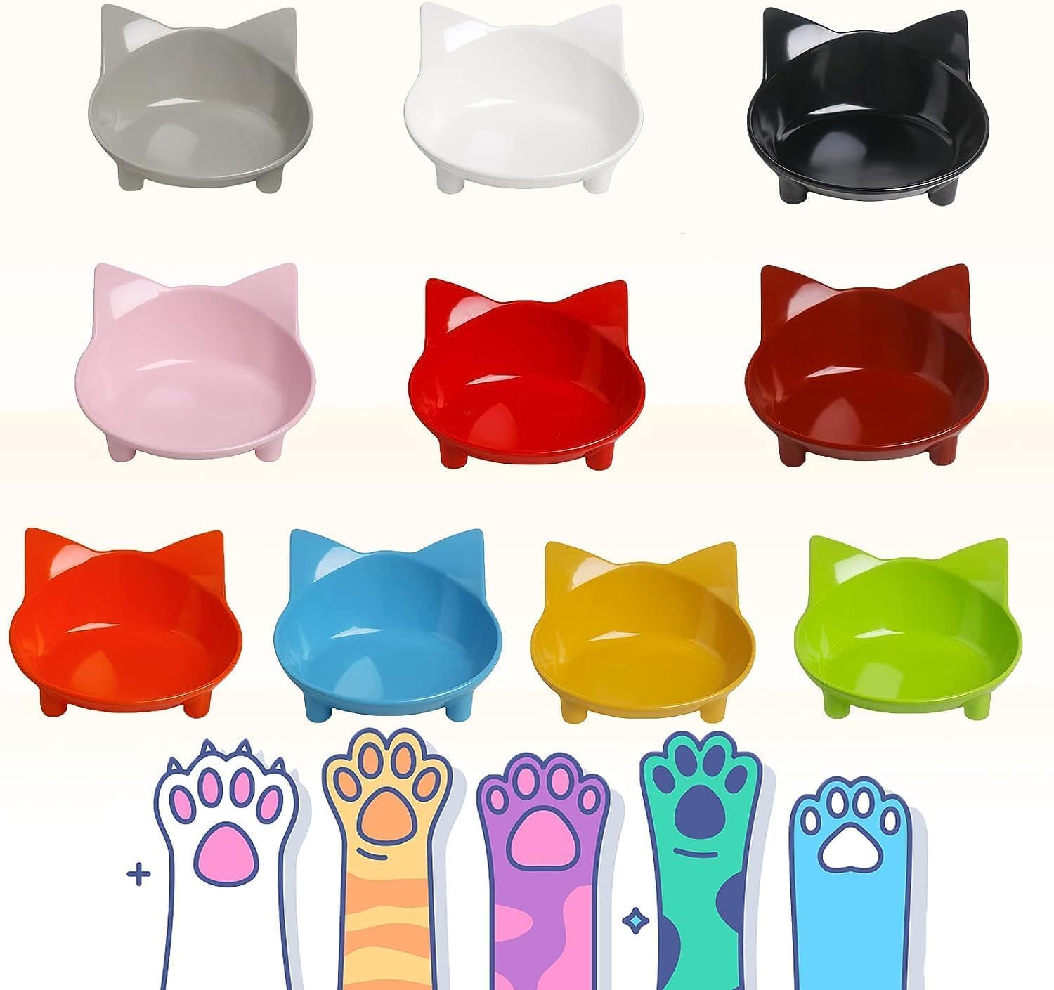 Cat Bowls Cat Food Bowl Non Slip Pet Bowl Shallow Cat Water Bowl to Stress - Image 7