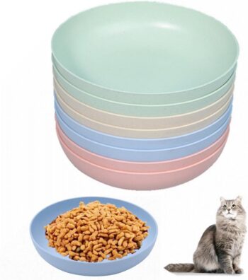 8 Pcs Shallow Cat Bowl, Shallow Cat Food Dish Wide Cat Wet Feeding Bowls