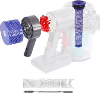 Motor Rear Cover + Pre&Post HEPA Filter Set Compatible with Dyson V6 DC58 DC59