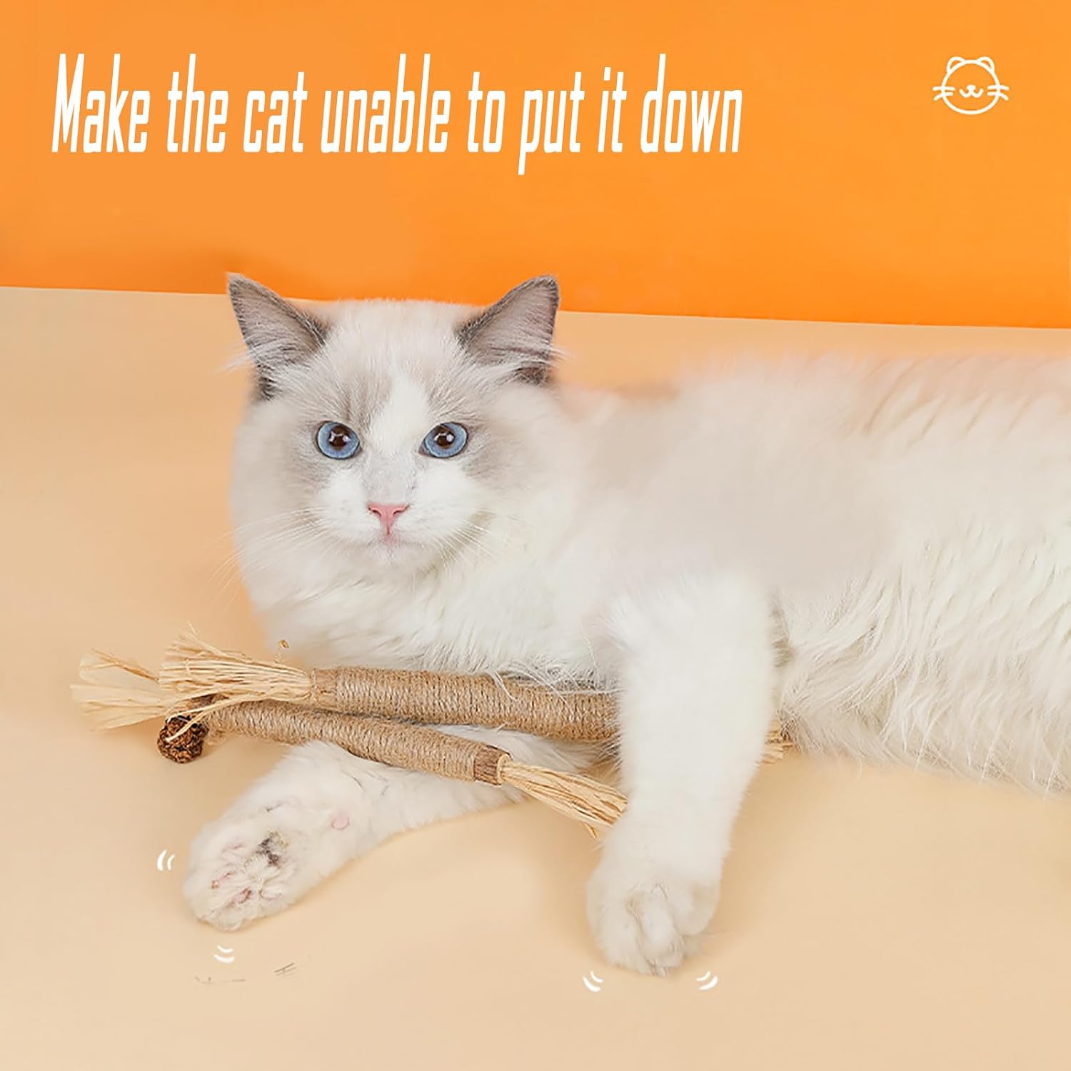 6 PCS Natural Silver Vine Sticks Cat Toys,Cat Snacks Sticks,Catnip Cat Chew Toys - Image 2
