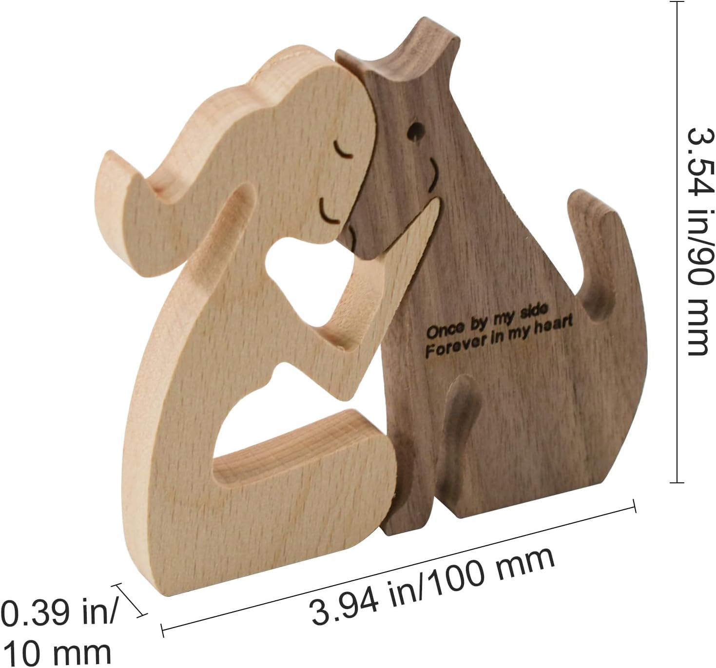 Wooden Dog Figurines Dog Statue Wooden Sculptures Handmade Accents Crafts Wooden - Image 2