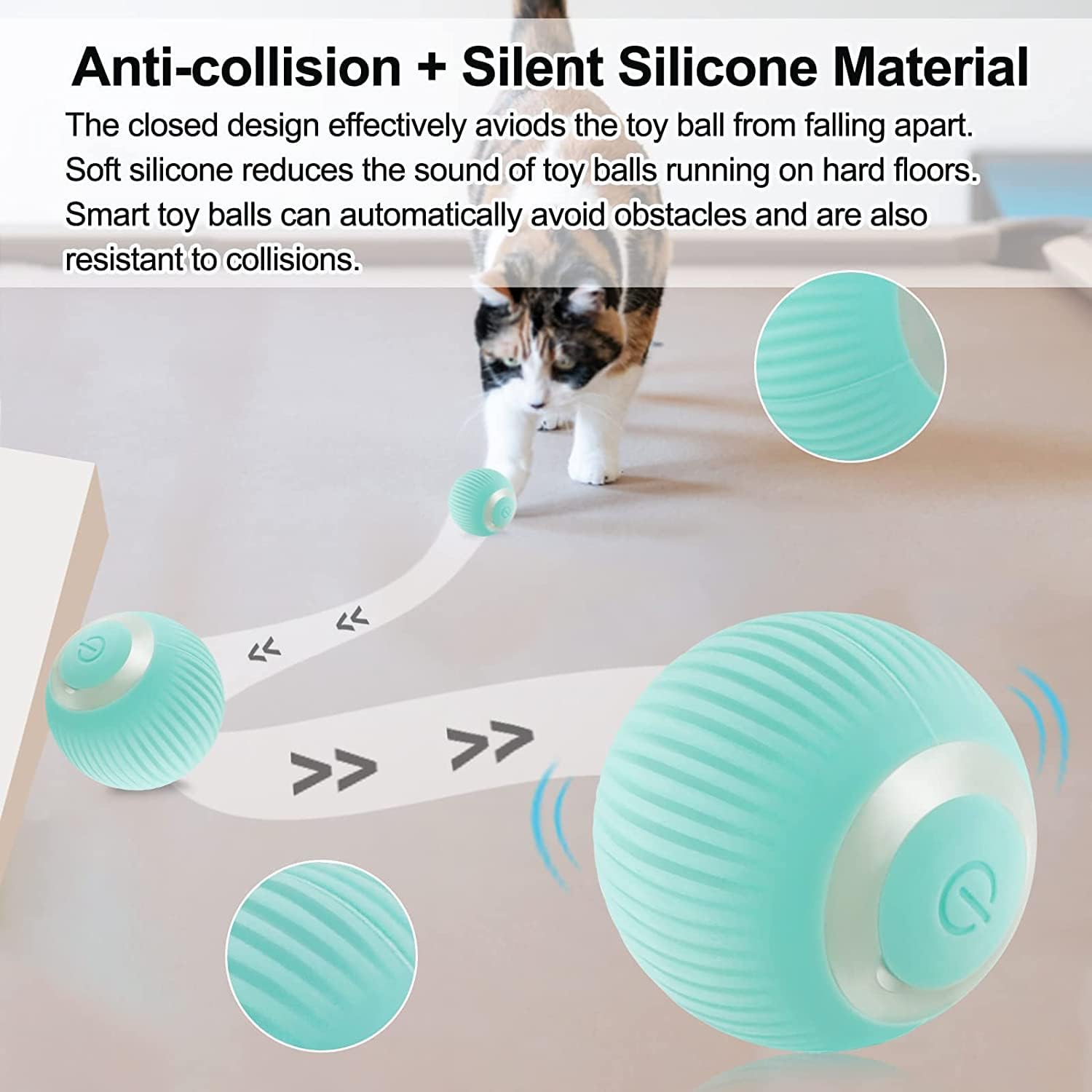 Interactive Cat Ball Toy, Intelligent Indoor Automatic Moving Ball Puzzle Dispel - Image 4