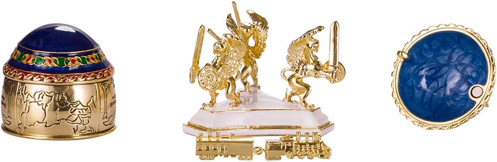 Faberge Style Trans-Siberian Railway Egg/Trinket Jewel Box with train 12,5 cm - Image 5